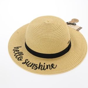 C.C. Girls Sun Hat Hello Sunshine - Wide Brim